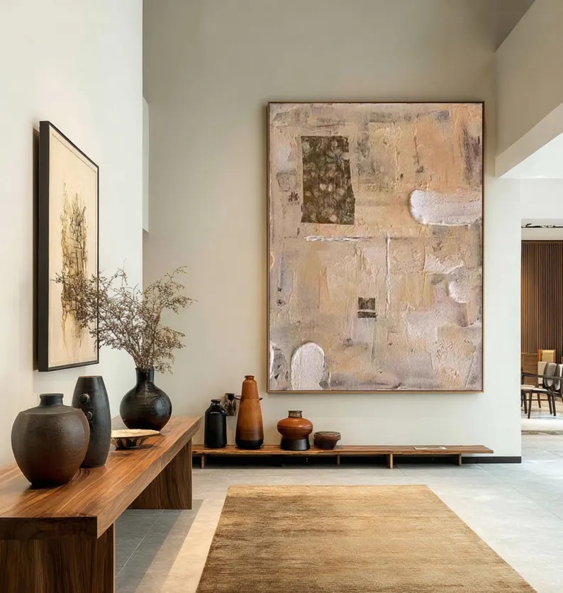Brown Beige Abstract Painting #ABST108