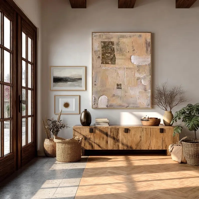 Brown Beige Abstract Painting #ABST108