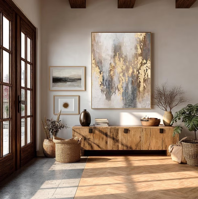 Brown Minimalist Art Painting #ABST190