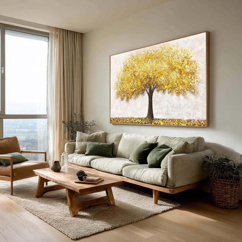 Textured Golden Tree Painting #ABST191