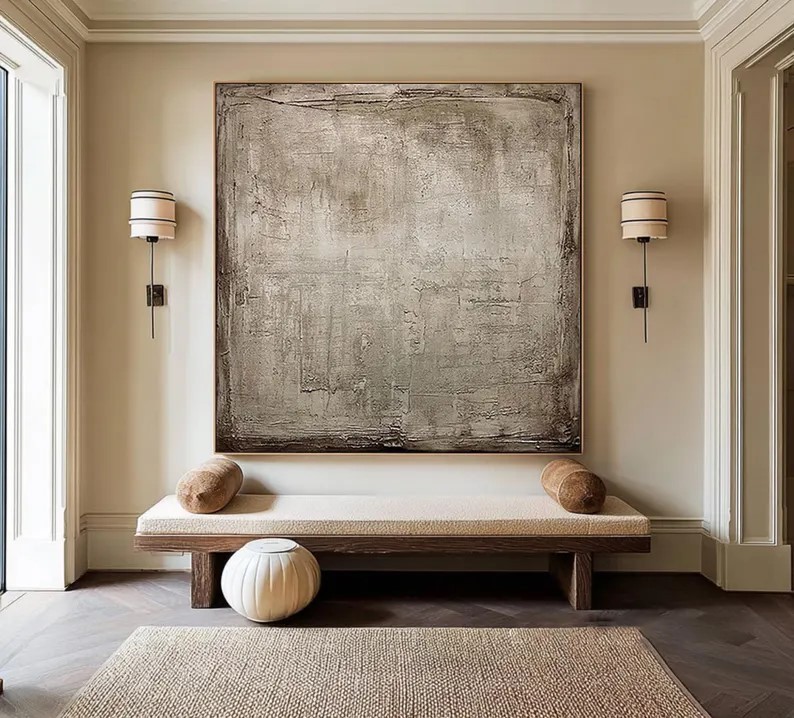 Gray Abstract Textured Painting #ABST63
