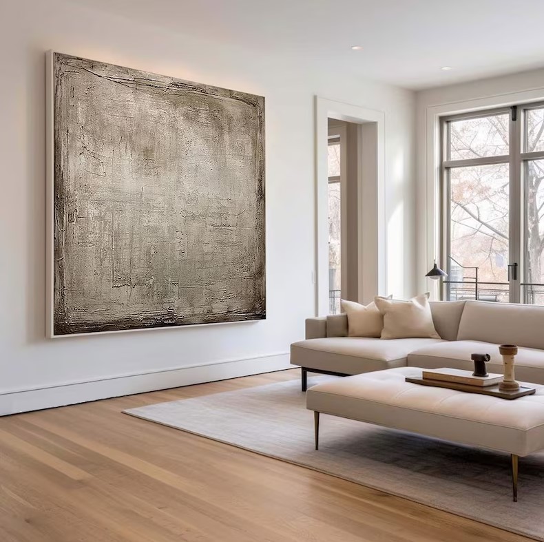 Gray Abstract Textured Painting #ABST63