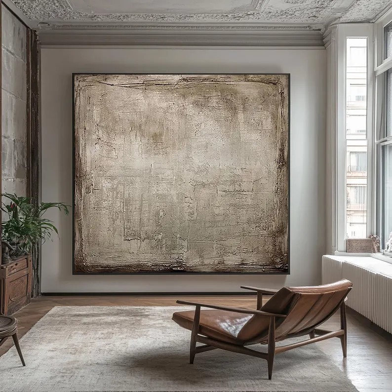 Gray Abstract Textured Painting #ABST63