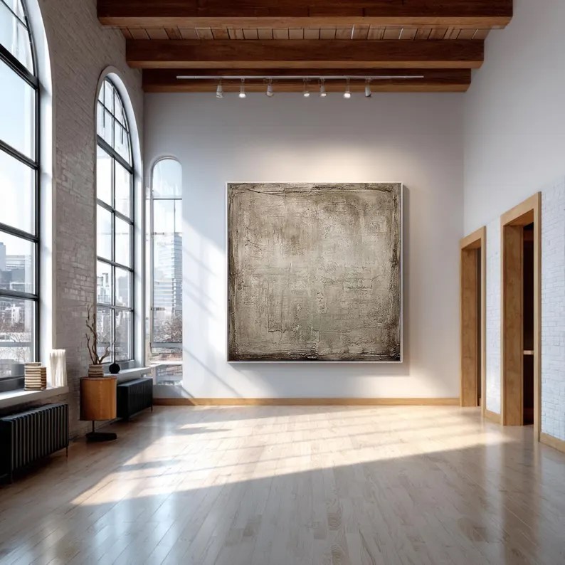 Gray Abstract Textured Painting #ABST63