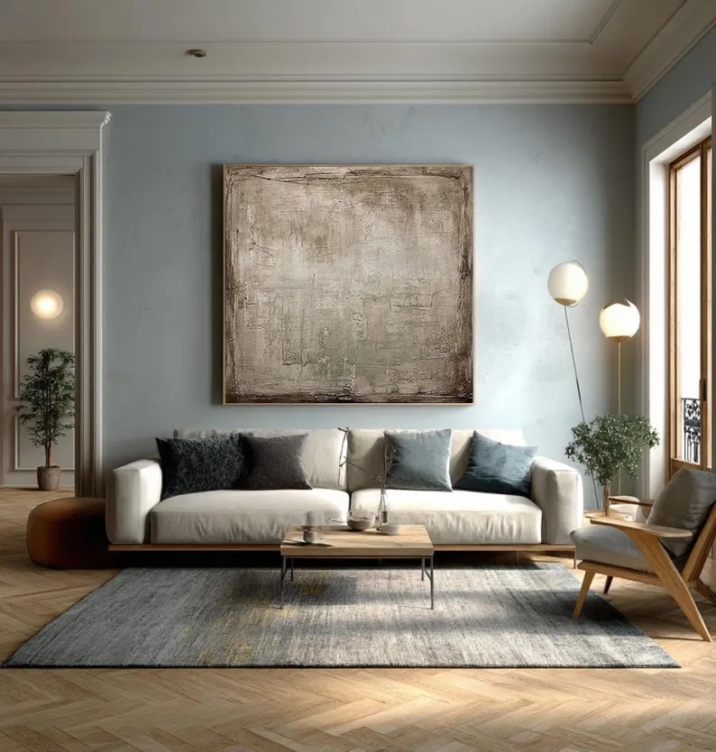 Gray Abstract Textured Painting #ABST63