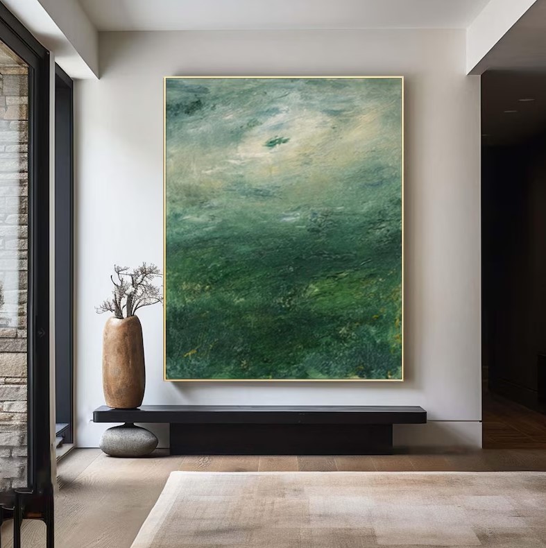 Textured Green Oil Painting #ABST159