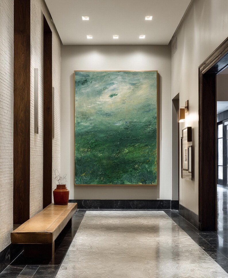 Textured Green Oil Painting #ABST159