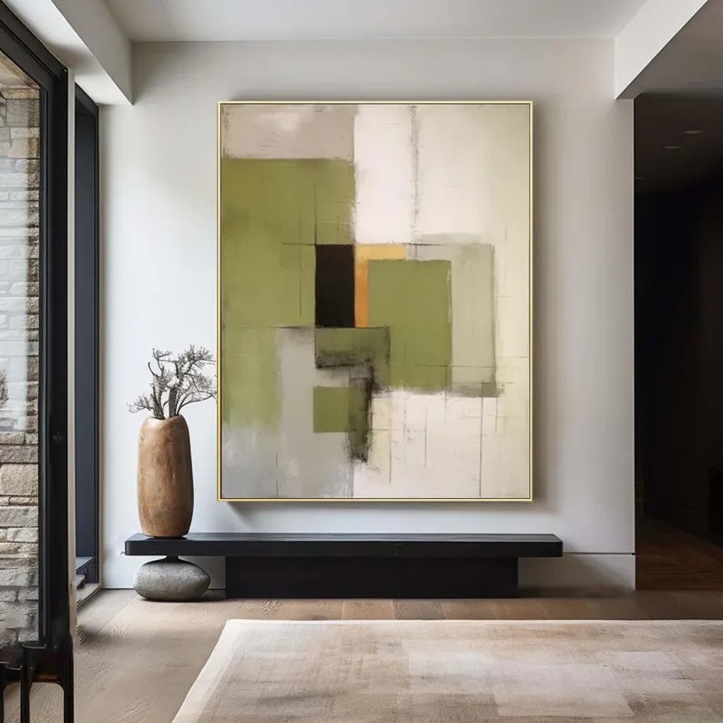 Green Wabi Sabi Painting #ABST161