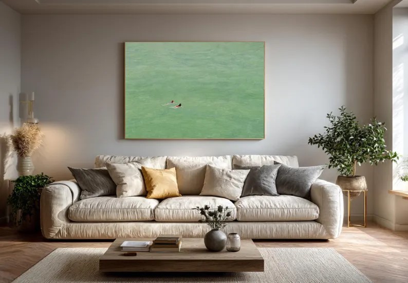 Green Wabi Sabi Painting #ABST165