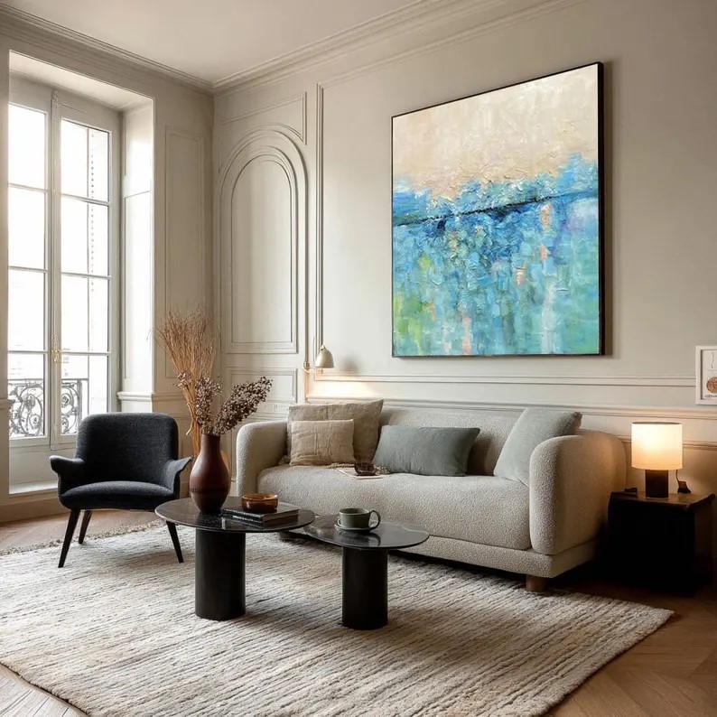 Large Blue Abstract Painting #ABST168