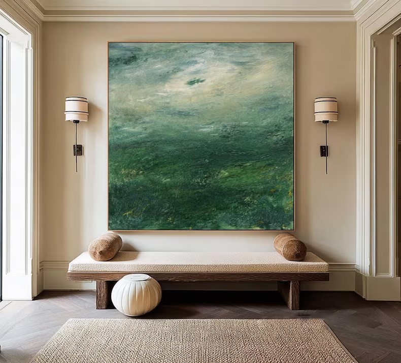 Green Wabi Sabi Painting #ABST169