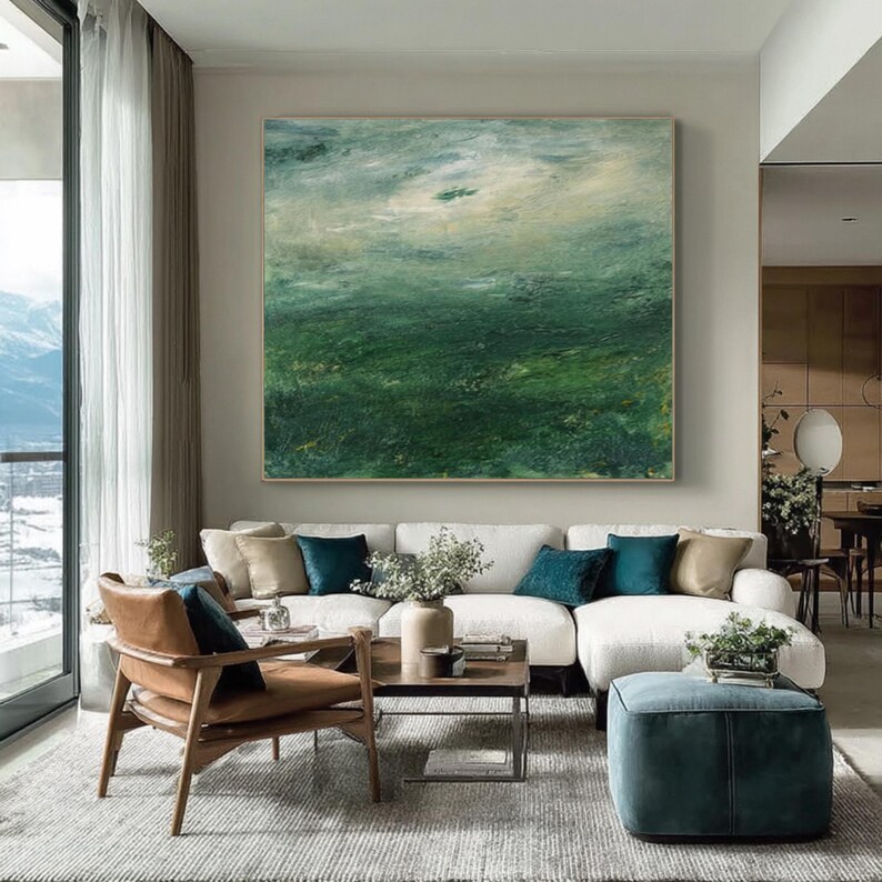 Green Wabi Sabi Painting #ABST169