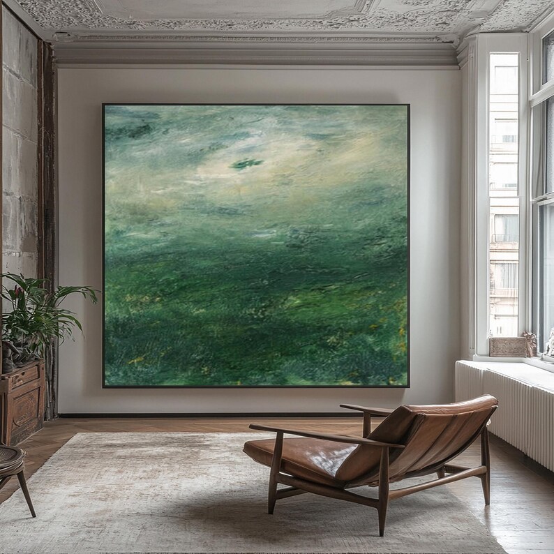 Green Wabi Sabi Painting #ABST169