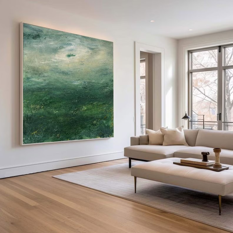 Green Wabi Sabi Painting #ABST169