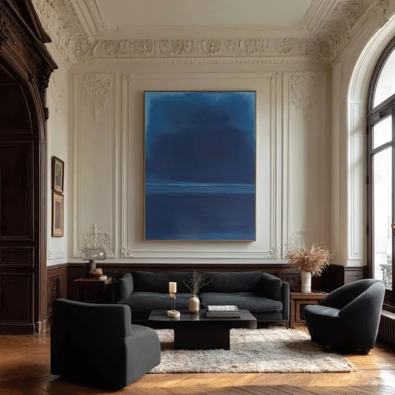 Large Blue 3D Textured Painting #ABST173