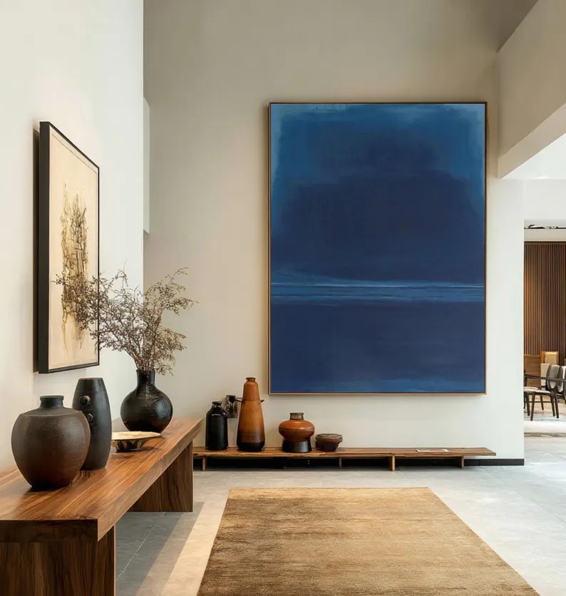 Large Blue 3D Textured Painting #ABST173