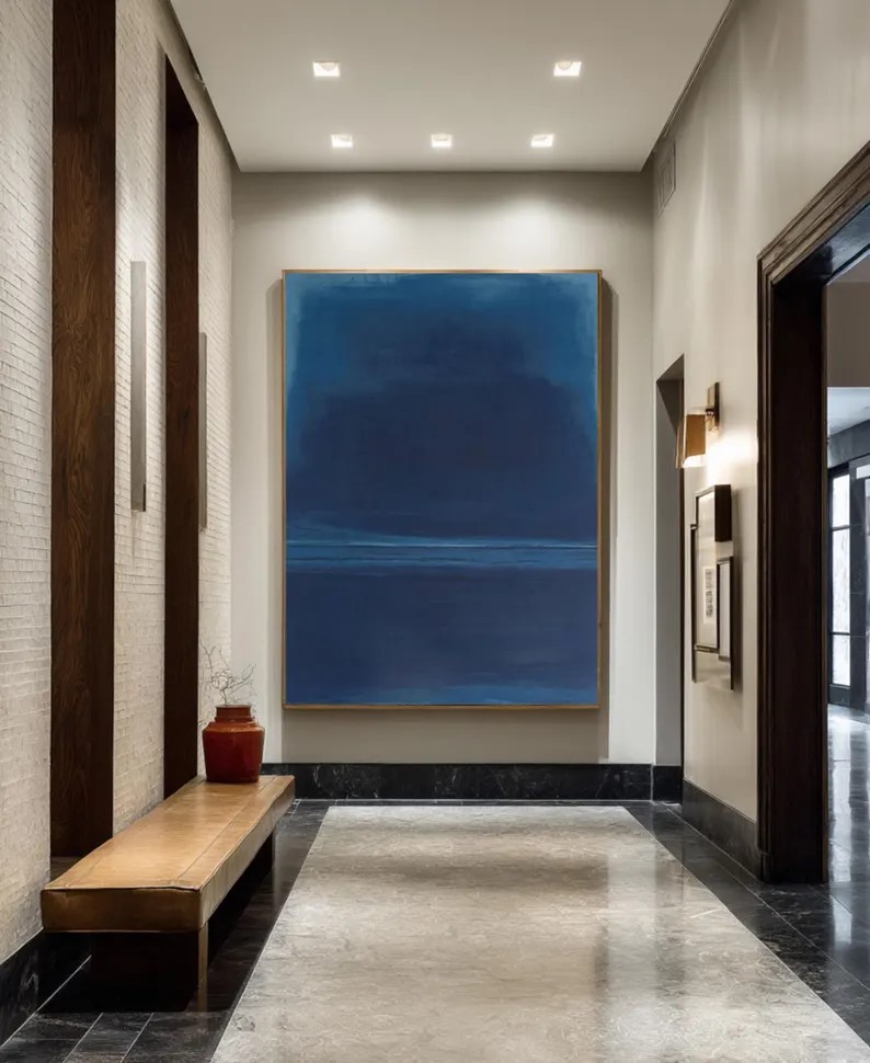 Large Blue 3D Textured Painting #ABST173