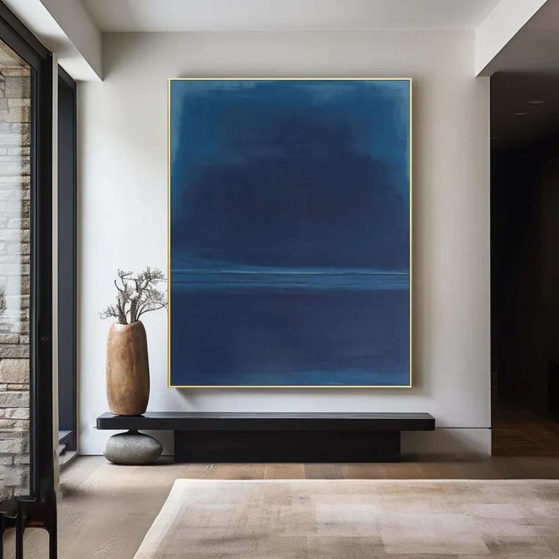 Large Blue 3D Textured Painting #ABST173
