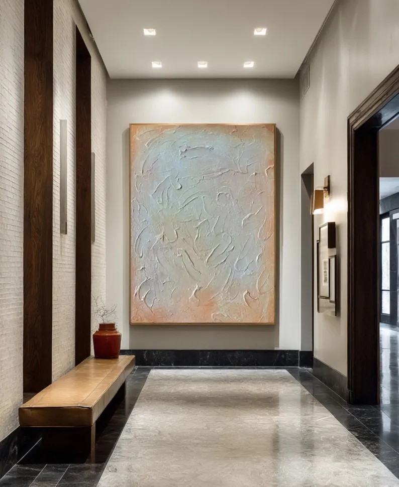 Beige Brown Abstract Painting #ABST61