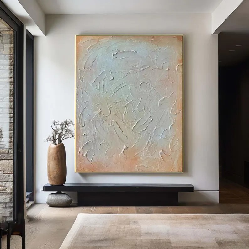 Beige Brown Abstract Painting #ABST61