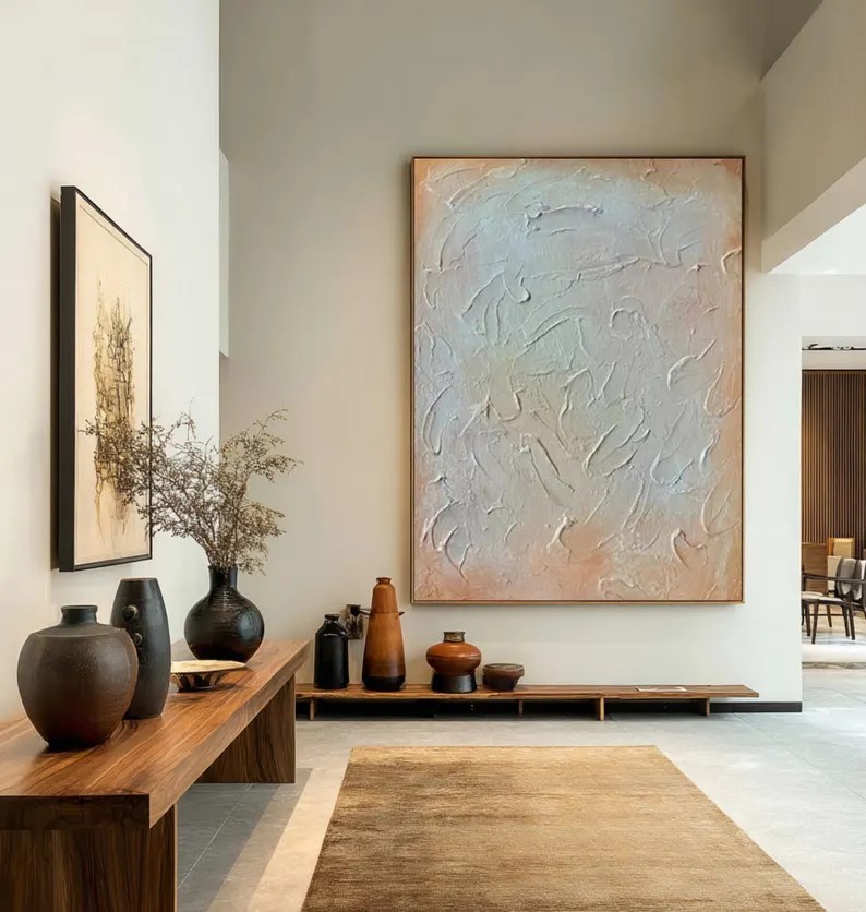 Beige Brown Abstract Painting #ABST61
