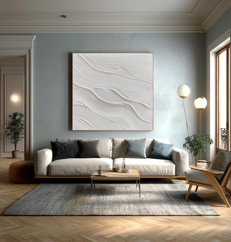 White Plaster Texture Painting #ABST134