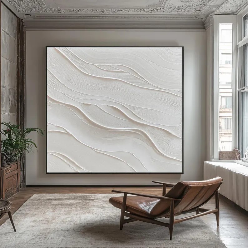 White Plaster Texture Painting #ABST134