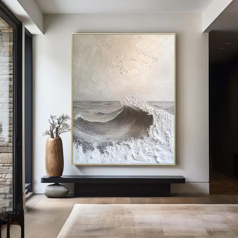 Beige Minimalist Abstract Painting #ABST76
