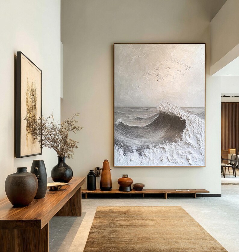 Beige Minimalist Abstract Painting #ABST76