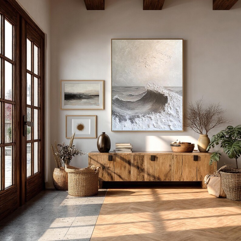 Beige Minimalist Abstract Painting #ABST76