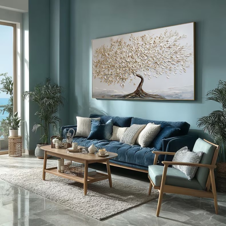 Beige Tree of Life Painting #ABST77