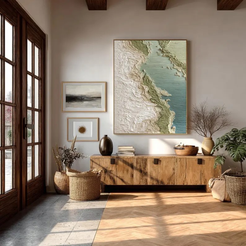 Textured Coastline Painting #ABST80