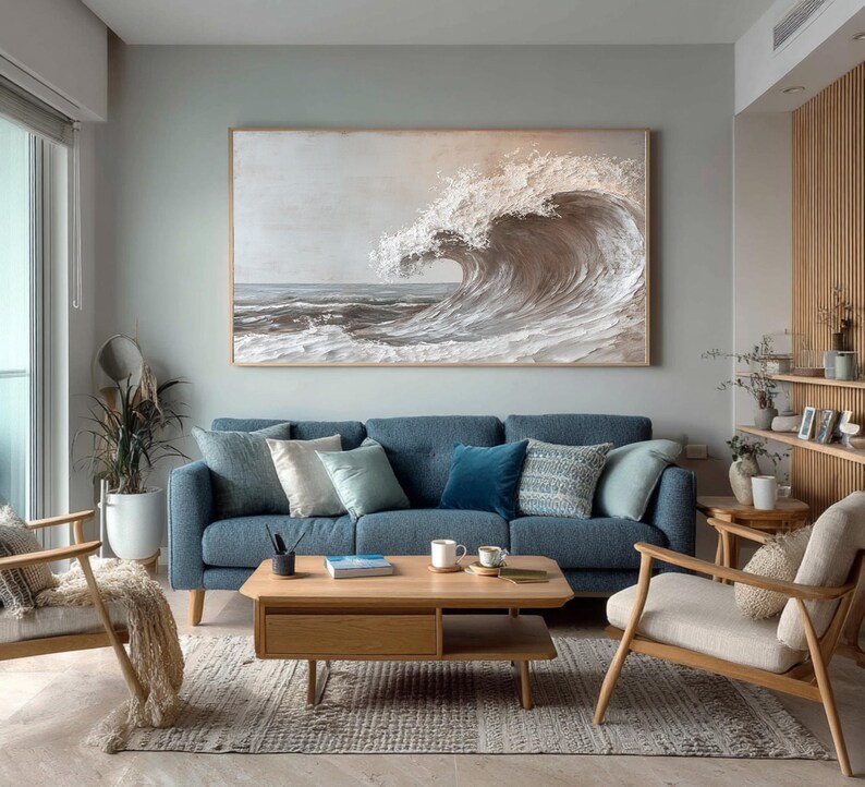Minimalist 3D Wave Painting #ABST83