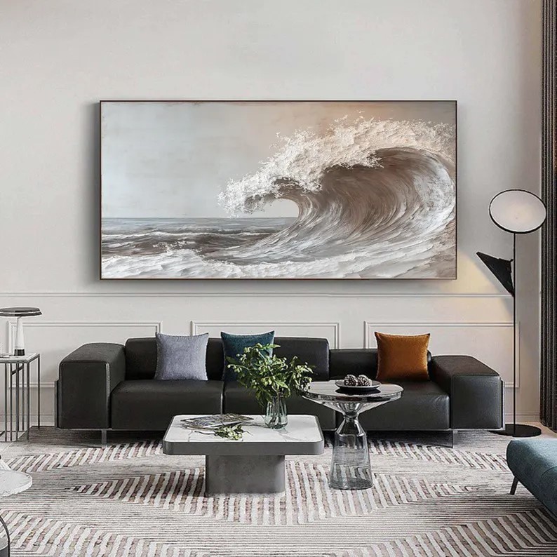 Minimalist 3D Wave Painting #ABST83