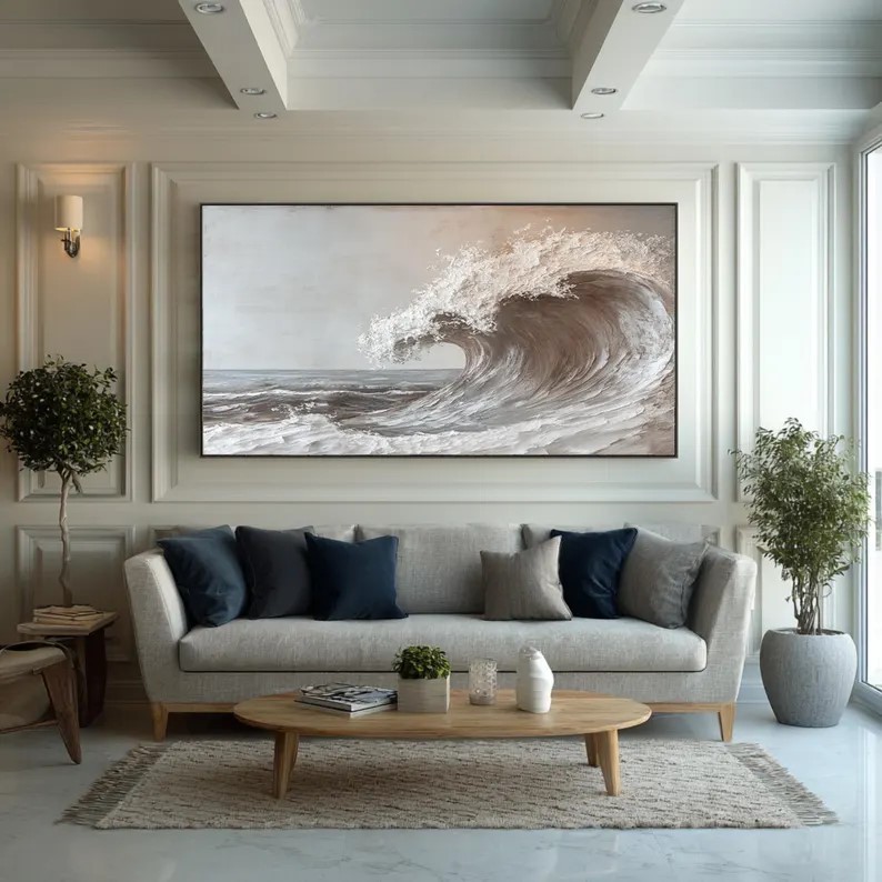 Minimalist 3D Wave Painting #ABST83
