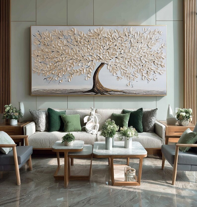 Beige Tree Abstract Painting #ABST88