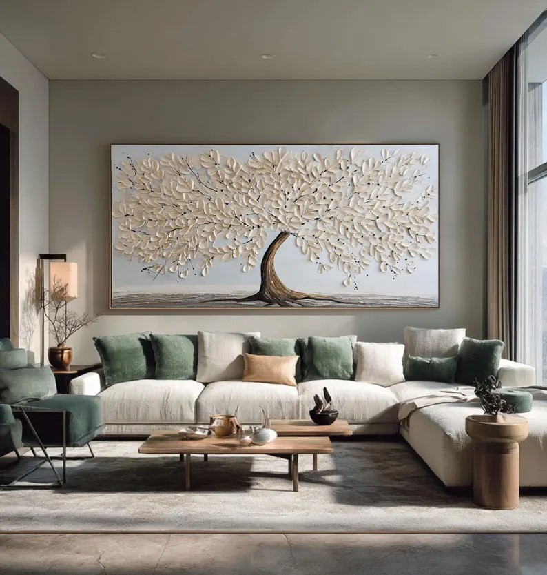 Beige Tree Abstract Painting #ABST88