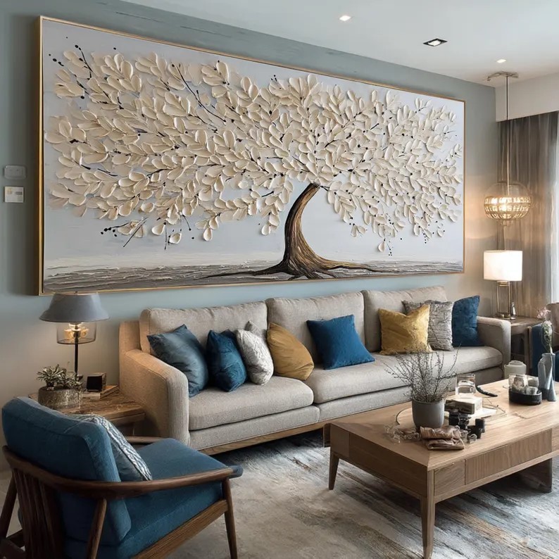 Beige Tree Abstract Painting #ABST88