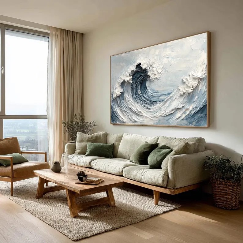 Handmade Ocean Wave Painting #ABST93