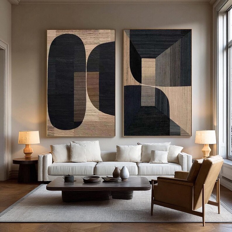 Textured Abstract Canvas Art ( 2 Paintings ) #ABST197
