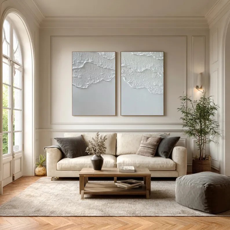 Abstract Ocean Wave Painting ( 2 Paintings ) #ABST204