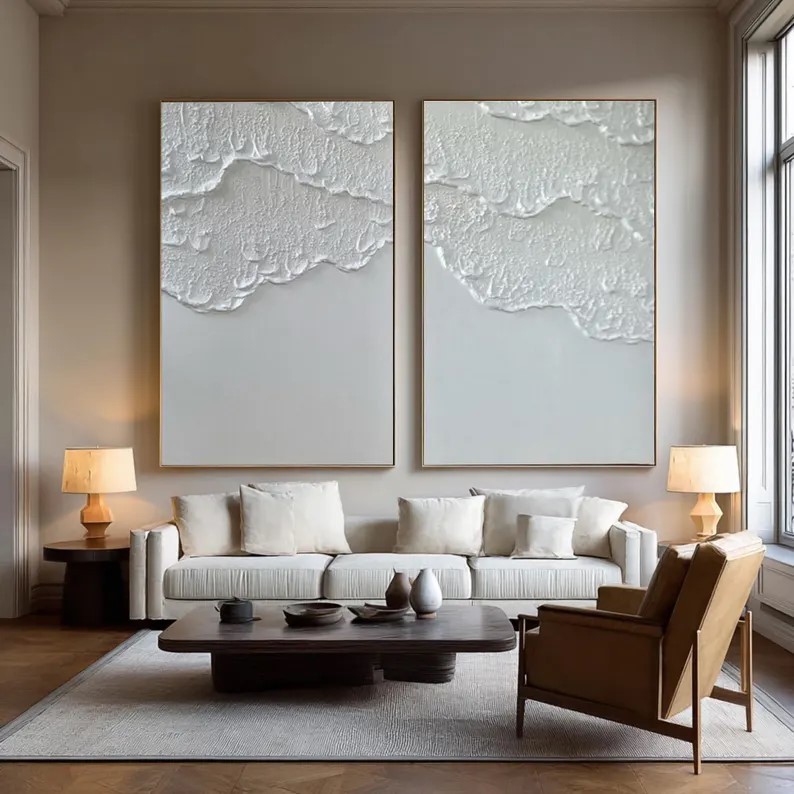 Abstract Ocean Wave Painting ( 2 Paintings ) #ABST204