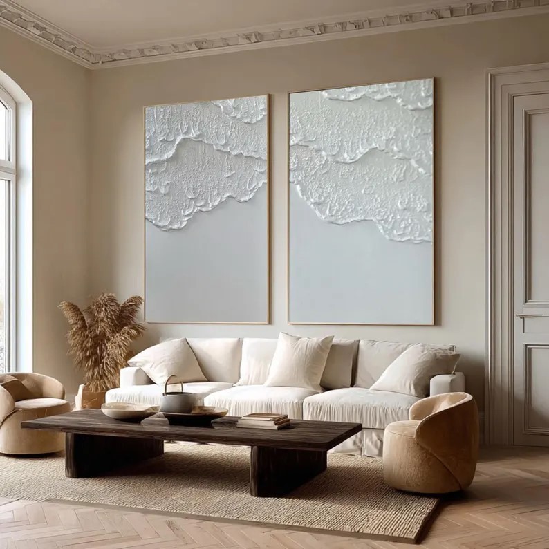 Abstract Ocean Wave Painting ( 2 Paintings ) #ABST204