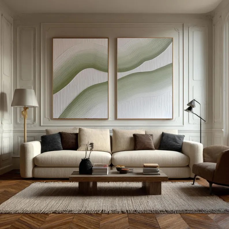 Textured 3D Abstract Painting ( 2 Paintings ) #ABST207