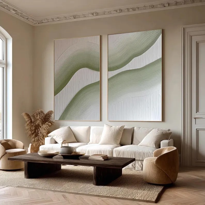 Textured 3D Abstract Painting ( 2 Paintings ) #ABST207