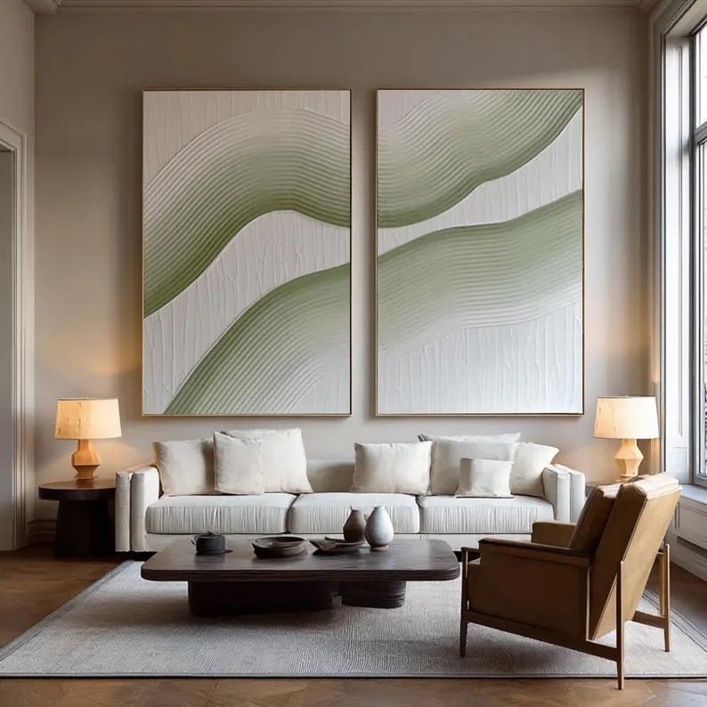 Textured 3D Abstract Painting ( 2 Paintings ) #ABST207