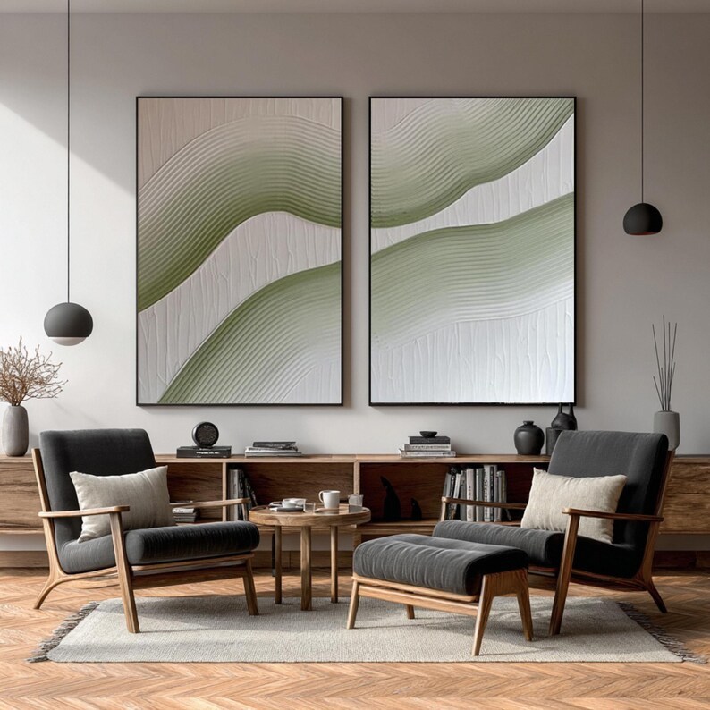 Textured 3D Abstract Painting ( 2 Paintings ) #ABST207