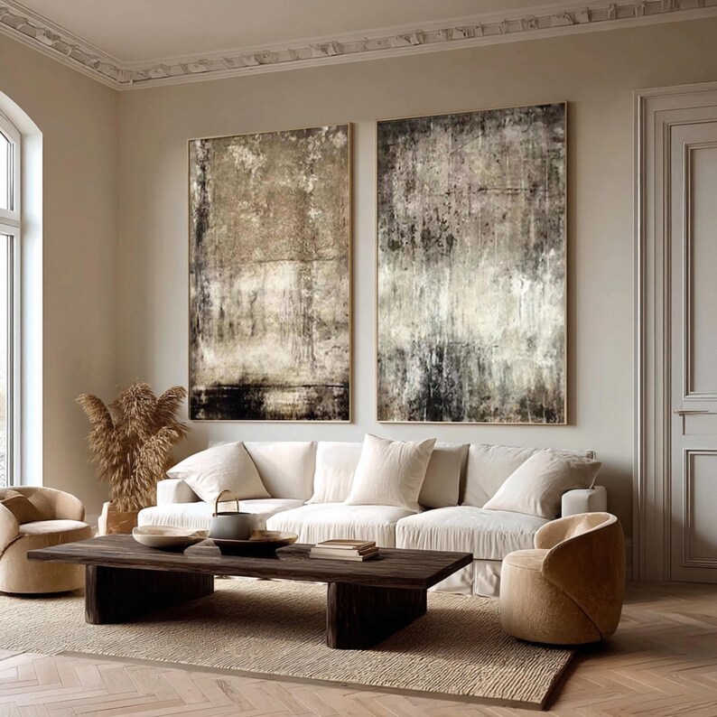 Wabi Sabi Abstract Painting ( 2 Paintings ) #ABST211