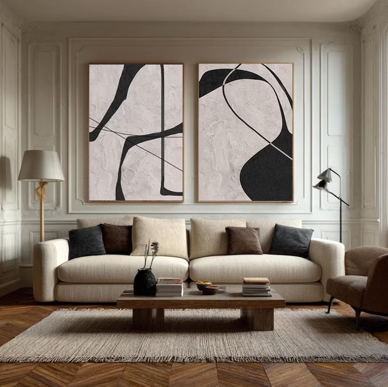 Textured Abstract Painting ( 2 Paintings ) #ABST221