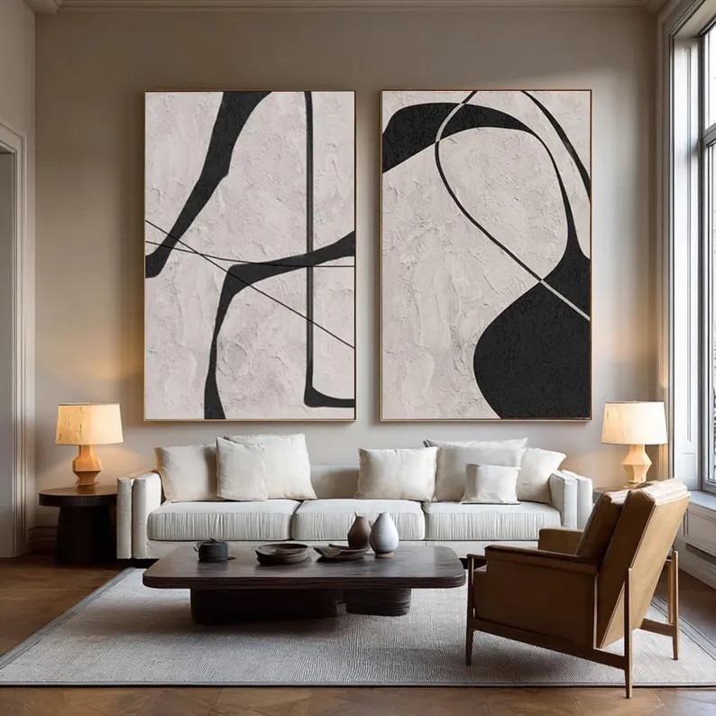 Textured Abstract Painting ( 2 Paintings ) #ABST221